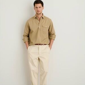 Alex Mill Cotton Twill Popover Shirt in vintage khaki Men’s Sz L